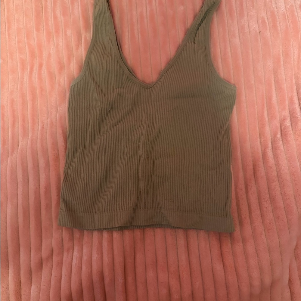 Rue21 Khaki Ribbed Tank Top